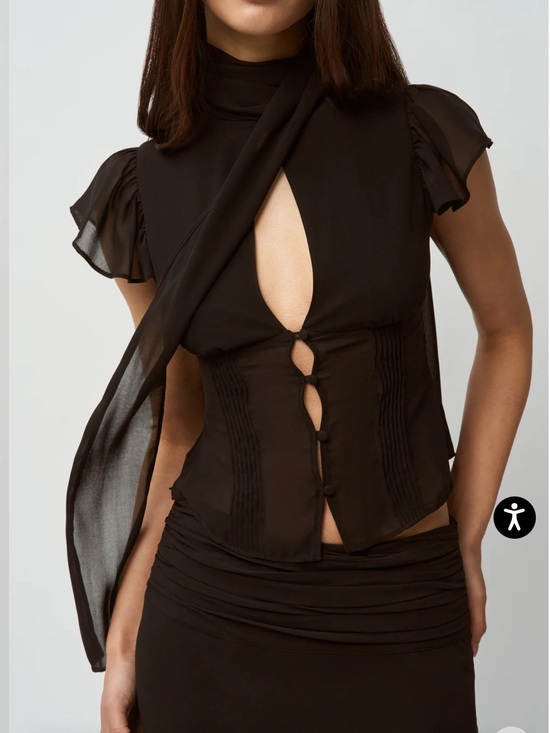 Danielle Guizio Tops - Danielle Guizio Black Ara Top